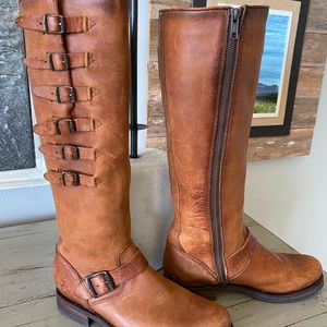 COPY - Frye Valerie Belted Tall Cognac Antique Soft Size 9 B